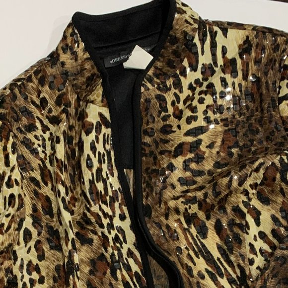 ADRESSING WOMAN ANIMAL PRINT SEQUIN CAMISOLE AND MATCHING JACKET SIZE L - Picture 2 of 16